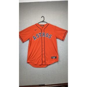 Houston Astros Baseball Jersey Mens Medium Orange MLB Baseball Nike Button Front